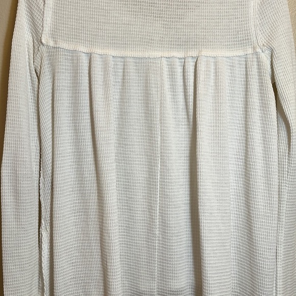 Free People We The Free White Waffle Shirt - Picture 8 of 10